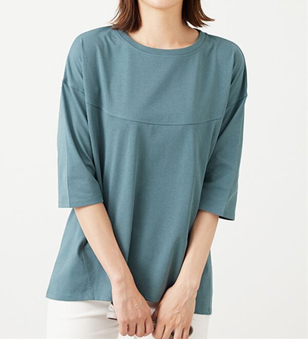 BELLUNA（ベルーナ）の「ヒンヤリ冷感！切替デザインプルオーバー（カットソー）」｜詳細画像