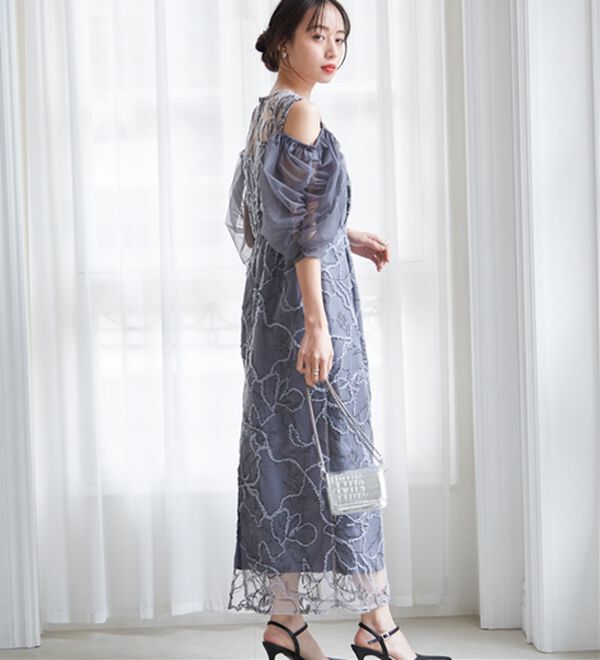 RANAN（ラナン）の「3way袖取り外し可能フェザーレースドレス（その他ワンピース）」｜詳細画像