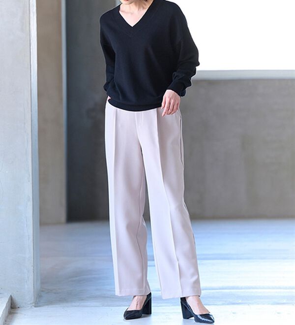 RANAN（ラナン）の「もちもちベーシックニット（Vネック・ハイネック）（ニット・セーター）」｜詳細画像