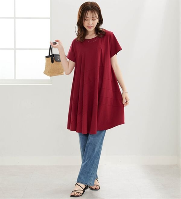 BELLUNA（ベルーナ）の「切替デザインチュニックワンピース（チュニック）」｜詳細画像