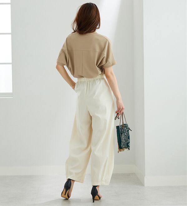 BELLUNA（ベルーナ）の「サラリ快適！ビンテージ調カーブパンツ（ワイドパンツ・ガウチョ）」｜詳細画像