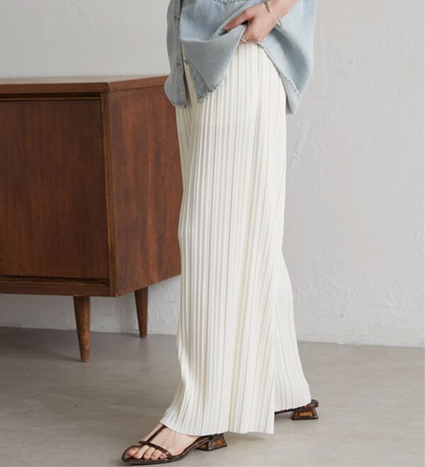 RANAN（ラナン）の「【セルフカットOK】ひんやりセミワイドプリーツパンツ（フルレングスパンツ）」｜詳細画像