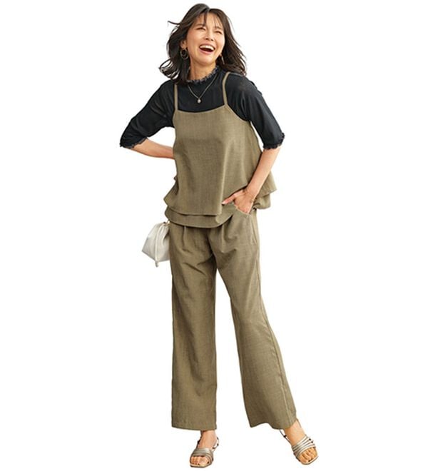 BELLUNA（ベルーナ）の「シアー素材重ね着風フリル衿プルオーバー（カットソー）」｜詳細画像