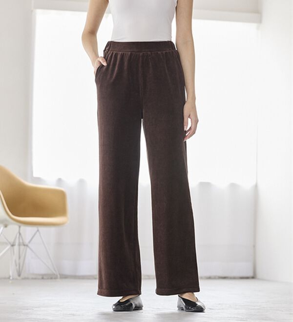 BELLUNA（ベルーナ）の「綺麗見えベロアワイドパンツ（フルレングスパンツ）」｜詳細画像