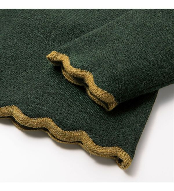 VINNO（ヴィノ）の「なめらかリッチ・配色スカラップニットプルオーバー（ニット・セーター）」｜詳細画像