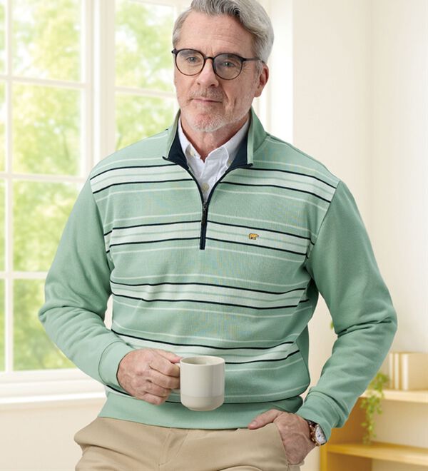 「＜ゴールデンベア＞軽い着心地のハーフジップトレーナー（メンズトレーナー）」｜詳細画像