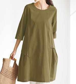 BELLUNA（ベルーナ）の「ゆるっとナチュラル　タック使いチュニック（チュニックワンピース）」｜詳細画像