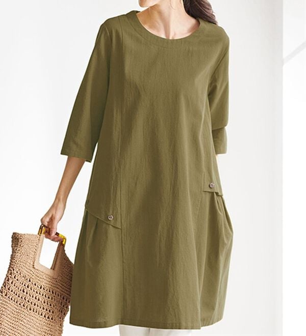 BELLUNA（ベルーナ）の「ゆるっとナチュラル　タック使いチュニック（チュニックワンピース）」｜詳細画像