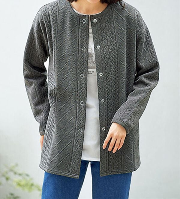 BELLUNA（ベルーナ）の「ケーブル柄がかわいいあったかジャケット（その他ジャケット）」｜詳細画像
