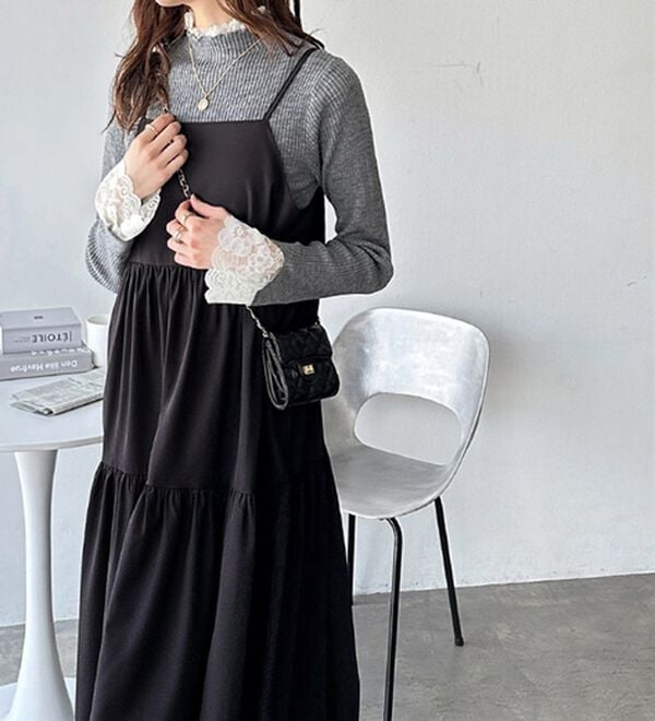 GeeRA（ジーラ）の「大人可愛い！レースが上品なハイネックニット（ニット・セーター）」｜詳細画像