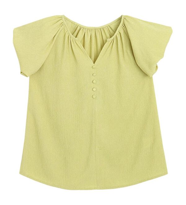 Pierrot（ピエロ）の「キーネックパフスリーブブラウス（ブラウス）」｜詳細画像