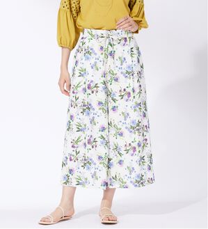 BELLUNA（ベルーナ）の「〈日比谷花壇〉ドロスト使いワイドパンツ（その他パンツ）」｜オフ白系