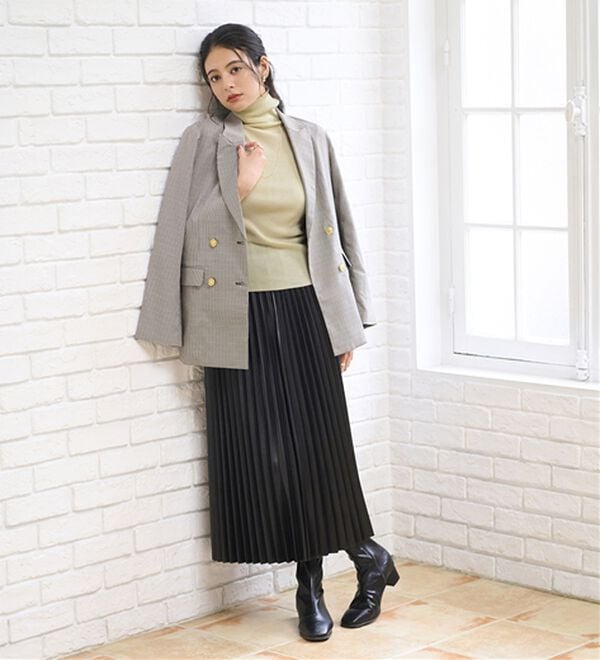 BELLUNA（ベルーナ）の「ハピネスコットン１００％&times;吸湿発熱リブタートルニット＜＆ｃｏｃｏｃｈｉ＞（ニット・セーター）」｜詳細画像