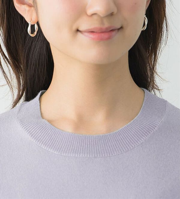 Pierrot（ピエロ）の「【洗濯機で洗える】【ＵＶカット】シルクタッチ半袖ニット（ニット・セーター）」｜詳細画像