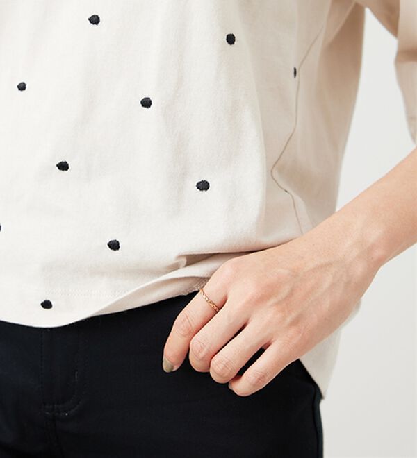 BELLUNA（ベルーナ）の「ドット刺しゅうデザイン袖切替プルオーバー（カットソー）」｜詳細画像