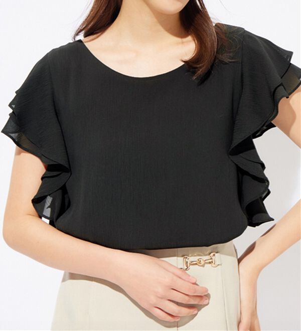 alotta（アロッタ）の「楊柳シフォン袖フリルブラウス（ブラウス）」｜詳細画像