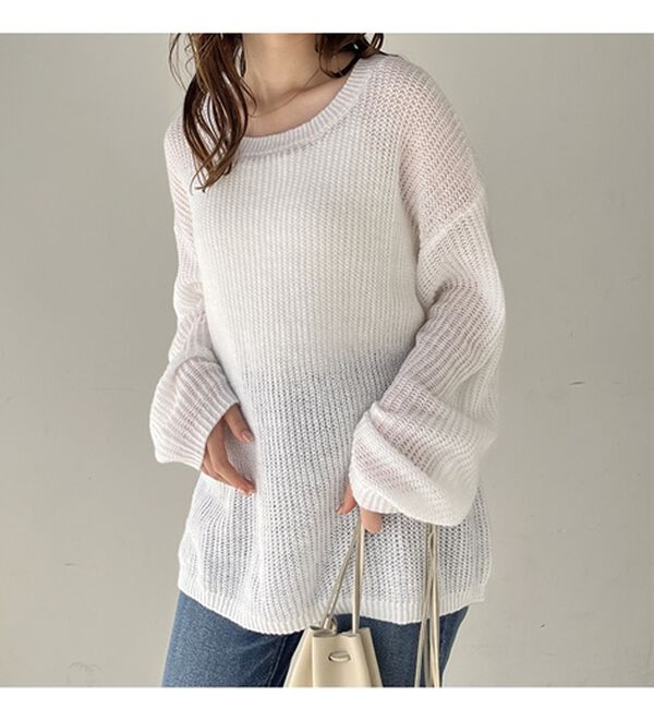 GeeRA（ジーラ）の「モヘアライクシアーオーバーニット（ニット・セーター）」｜詳細画像