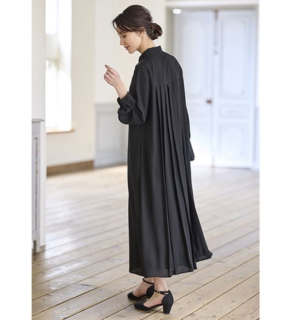 BELLUNA（ベルーナ）の「日本製素材！バックプリーツボウタイワンピース（ブラックフォーマル（喪服・礼服））」｜詳細画像