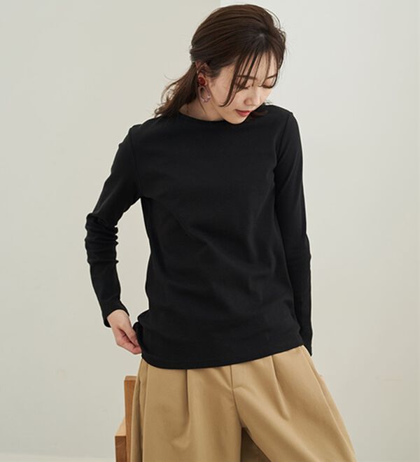 BELLUNA（ベルーナ）の「《ＨｕｇＲｅａｍコットン》オーガニックコットン１００％プルオーバー（Tシャツ）」｜詳細画像