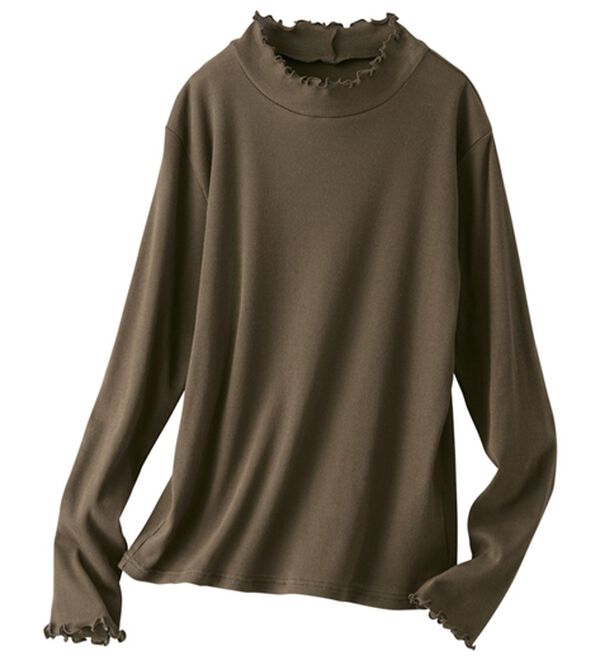 BELLUNA（ベルーナ）の「《ＨｕｇＲｅａｍコットン》メロウリブプルオーバー（カットソー）」｜ブラウン