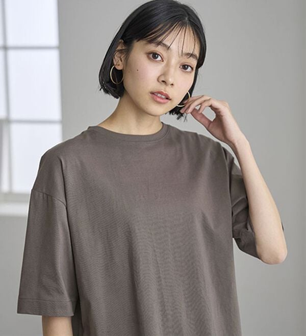 BELLUNA（ベルーナ）の「ひんやリッチコットン大人のゆったりプルオーバー（カットソー）」｜詳細画像