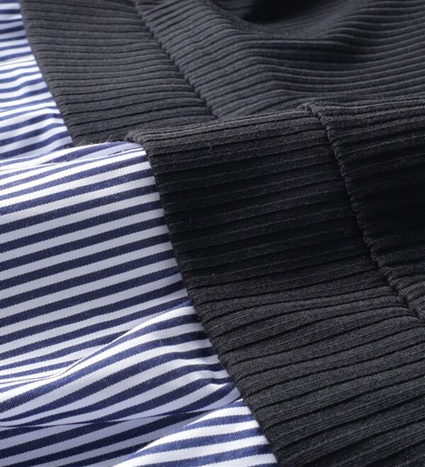 BELLUNA（ベルーナ）の「衿付きVネック異素材切替チュニック（チュニック）」｜詳細画像