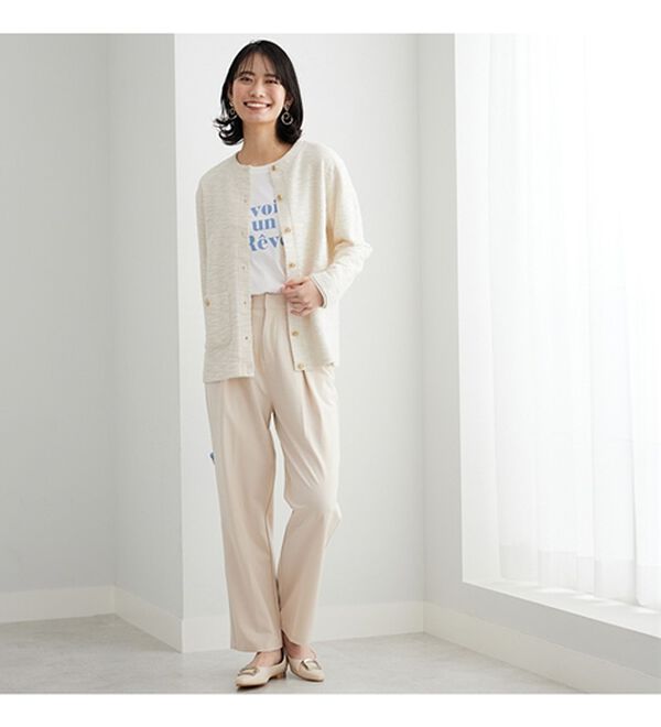 BELLUNA（ベルーナ）の「ラクなのにきちんと見え！カットツイード素材カーディガン（その他カーディガン）」｜詳細画像