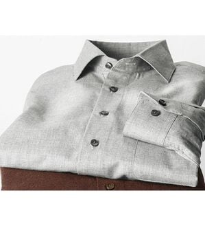 「綿１００％上質トップ杢ドレスシャツ（メンズシャツ）」｜グレー