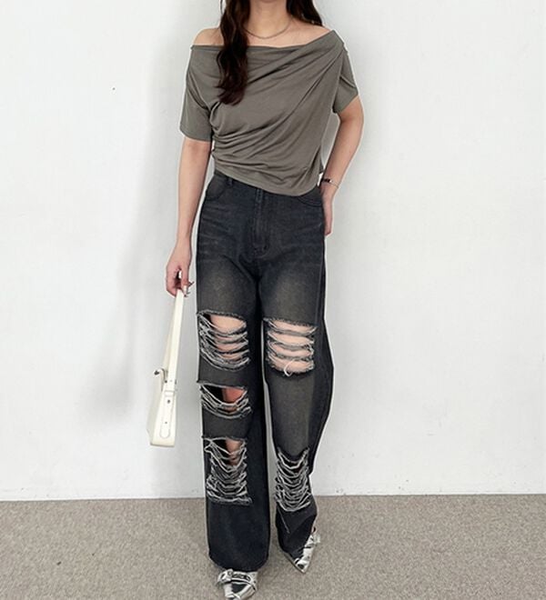 GeeRA（ジーラ）の「スラブシアーオフショルトップス（カットソー）」｜詳細画像