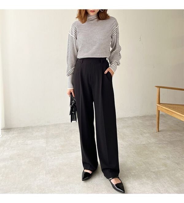 GeeRA（ジーラ）の「美脚魅せタックワイドスラックスパンツ（ワイドパンツ・ガウチョ）」｜詳細画像