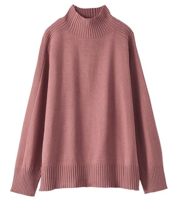 BELLUNA（ベルーナ）の「トレーナーがカジュアルすぎる方に！洗えるリブハイネックニット（ニット・セーター）」｜詳細画像