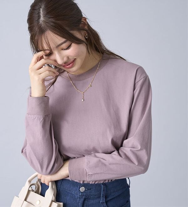 BELLUNA（ベルーナ）の「強撚綿１００％長袖プルオーバー（カットソー）」｜詳細画像