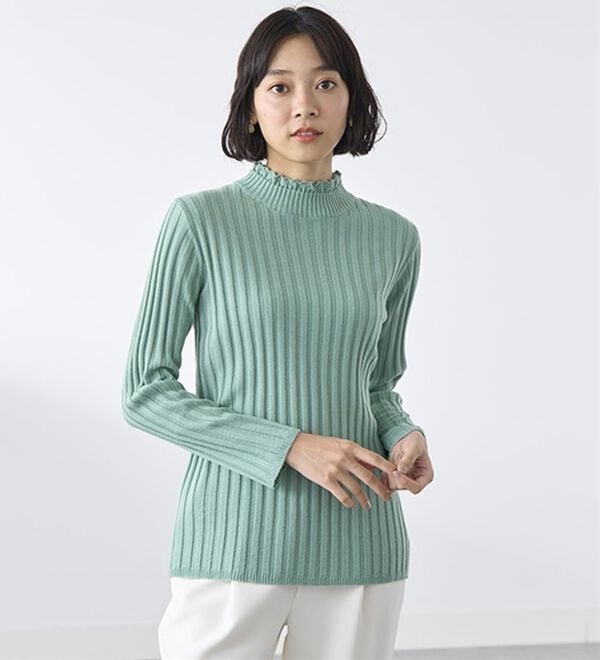 BELLUNA（ベルーナ）の「ウール入りウォッシャブルセーター（ニット・セーター）」｜詳細画像