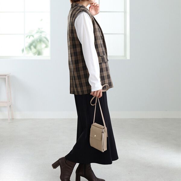 BELLUNA（ベルーナ）の「チェック柄テーラードデザインジレ（ジレ）」｜詳細画像