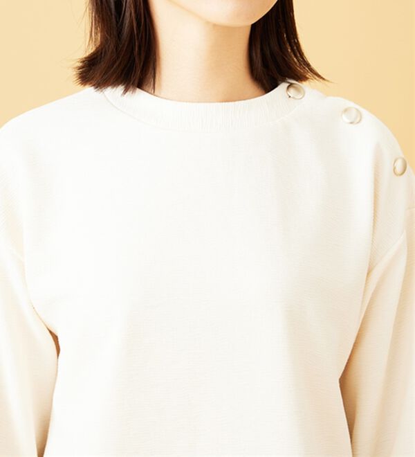 BELLUNA（ベルーナ）の「ジャカード素材肩ボタンプルオーバー（カットソー）」｜詳細画像