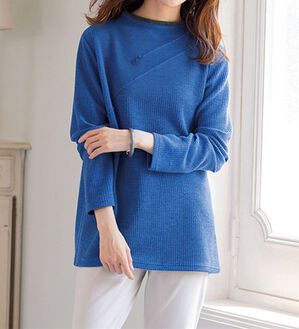 ルフラン（ルフラン）の「上品ジャカードプルオーバー（カットソー）」｜ブルー