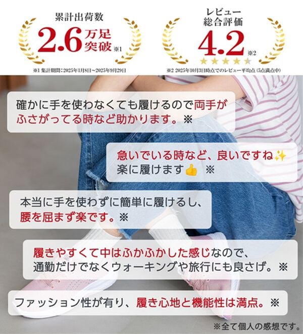 BELLUNA（ベルーナ）の「【チラシ掲載】手を使わずに履けるニットスニーカー（スニーカー）」｜詳細画像