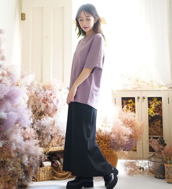 A HAPPY MARILYN（アハッピーマリリン）の「【Ｍ～８Ｌ】名品！「３つのシルエット」と「長袖／半袖」から選べる 綿混 ベーシック Ｔシャツ（Tシャツ）」｜詳細画像