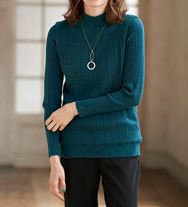 BELLUNA（ベルーナ）の「洗える！裏ベロアあったかセーター（ニット・セーター）」｜詳細画像