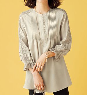 BELLUNA（ベルーナ）の「レース切替デザインチュニック（チュニック）」｜詳細画像
