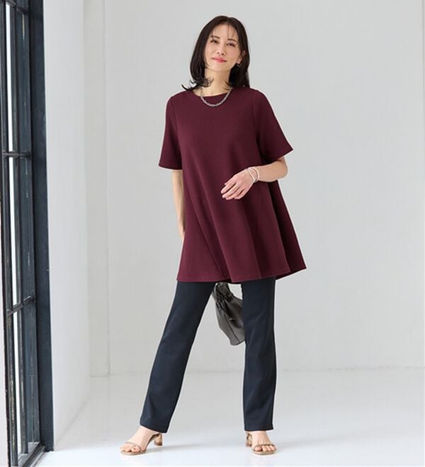 BELLUNA（ベルーナ）の「ひんやり！ポコポコエンボス素材－３ｋｇ見えチュニック（チュニック）」｜詳細画像