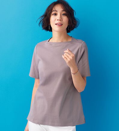 BELLUNA（ベルーナ）の「艶やか綿１００％シンプルプルオーバー（カットソー）」