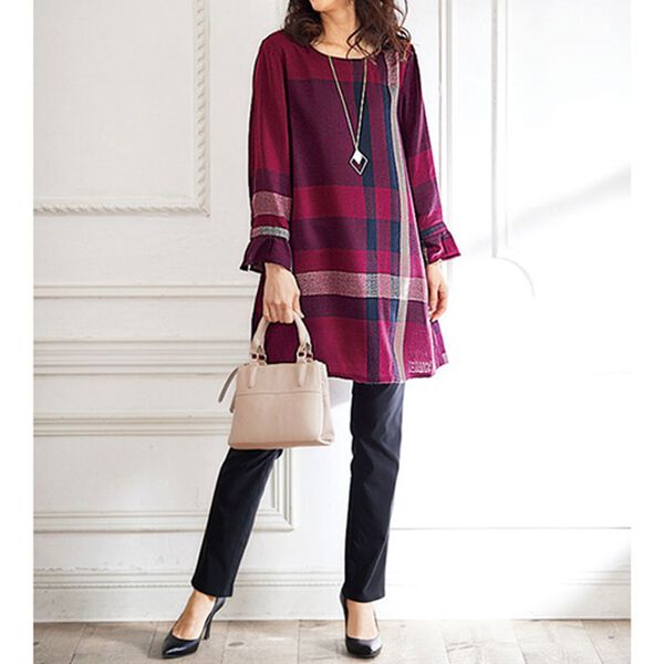 BELLUNA（ベルーナ）の「変化織チェックチュニック（チュニック）」｜詳細画像