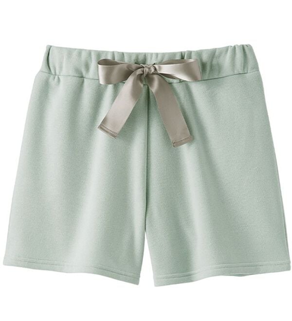 YU'NOW（ユナウ）の「【上下２点セット】裏起毛リボンパーカー＆ショートパンツ（パジャマ・ルームウェア）」｜詳細画像