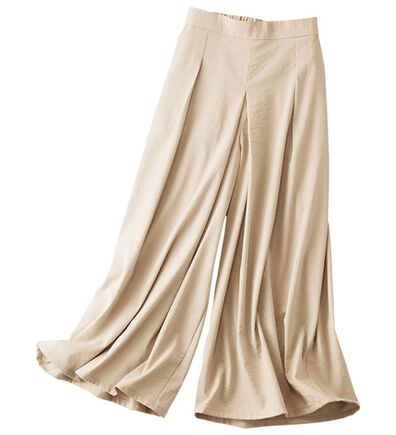 BELLUNA（ベルーナ）の「ひんやりスラブ調素材ガウチョパンツ（フルレングスパンツ）」