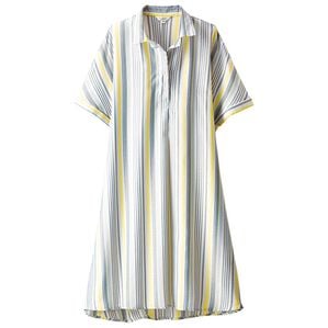 BELLUNA（ベルーナ）の「ストライプスキッパーシャツワンピース（シャツワンピース）」｜ランダムストライプ