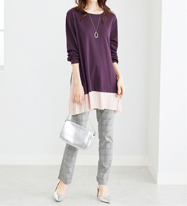 BELLUNA（ベルーナ）の「裾プリーツ切替チュニック（チュニック）」｜詳細画像