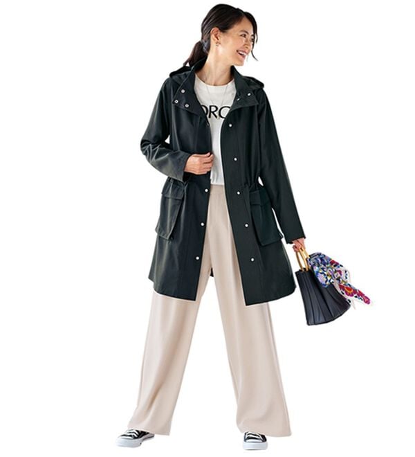 BELLUNA（ベルーナ）の「【２点セット】はっ水花粉対策！スプリングコート＋蓄熱中わたベスト２点セット（ハーフコート）」｜詳細画像