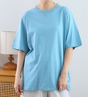 A HAPPY MARILYN（アハッピーマリリン）の「【Ｌ～８Ｌ】ＵＳＡコットン１００％ベーシックＴシャツ（Tシャツ）」｜サックス