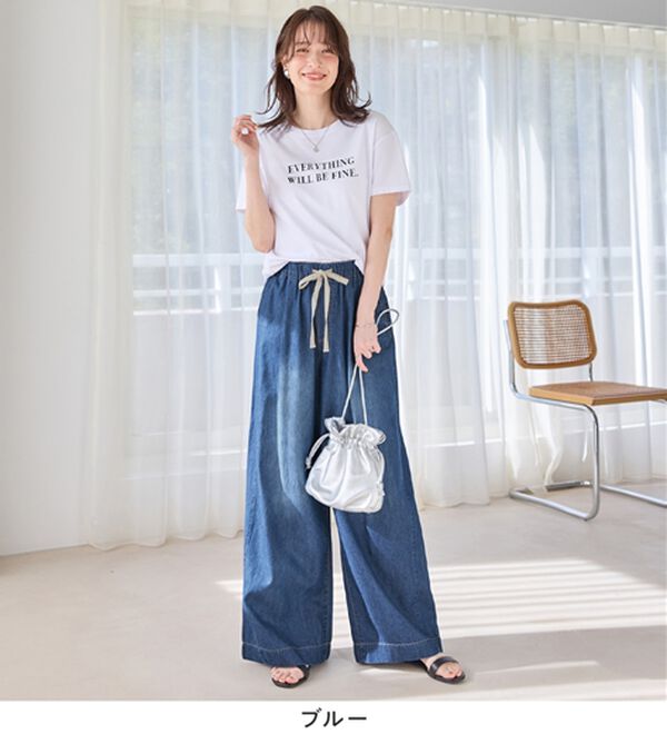 Viola e Viola（ヴィオラ エ ヴィオラ）の「涼やか！軽やか！極薄デニムイージーパンツ（その他パンツ）」｜詳細画像